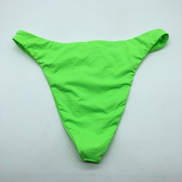 Good American Better Cheeky Bikini Bottom Stretch High Waist Lime Green 3 US L - Picture 4 of 6